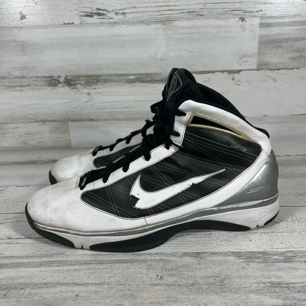 Nike Hyperize TB Mens White Black Grey 367181-111 Athletic‎ Shoes Size 12.5